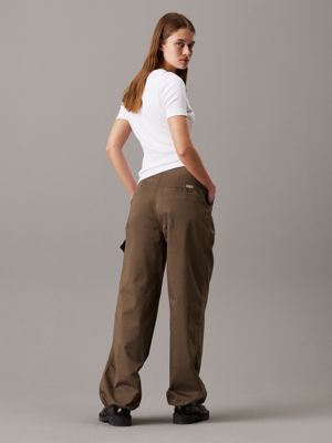 tarmac cotton sateen cargo pants for women calvin klein jeans