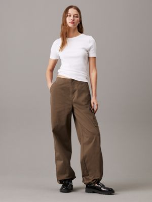 tarmac cotton sateen cargo pants for women calvin klein jeans