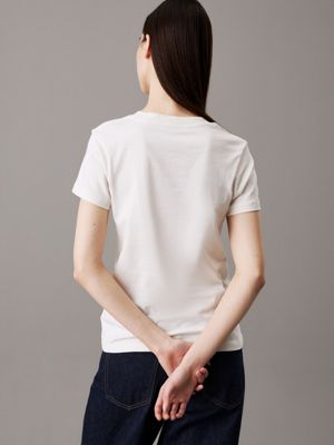 ivory slim monogram t-shirt for women calvin klein jeans