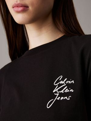 ck black slim logo t-shirt for women calvin klein jeans