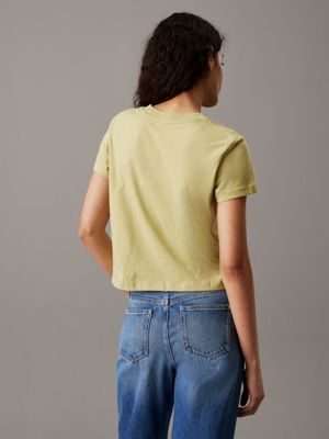 leek green slim logo t-shirt for women calvin klein jeans