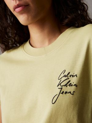 leek green slim logo t-shirt for women calvin klein jeans