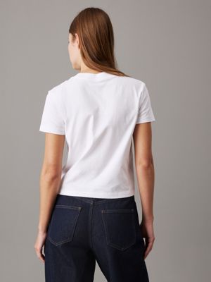 white slim logo t-shirt for women calvin klein jeans