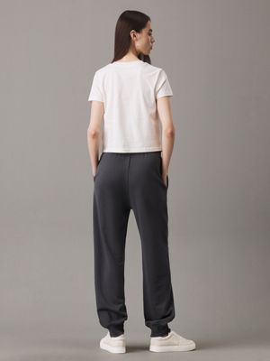 washed black washed cotton terry joggers for women calvin klein jeans