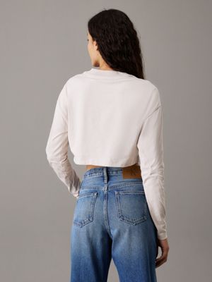 moonbeam cropped long sleeve t-shirt for women calvin klein jeans