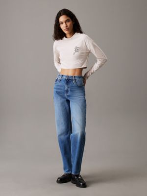 moonbeam cropped long sleeve t-shirt for women calvin klein jeans