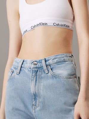 jean straight high rise denim light pour femmes calvin klein jeans