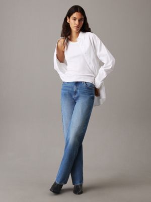 denim medium high rise loose jeans for women calvin klein jeans