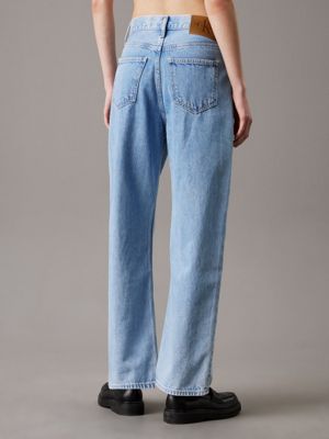 denim light high rise barrel jeans for women calvin klein jeans