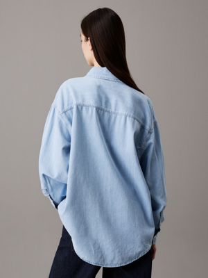 denim light oversized denim shirt for women calvin klein jeans