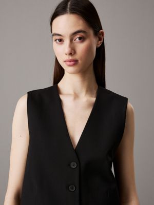 ck black tailored waistcoat for women calvin klein jeans