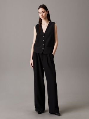 ck black tailored waistcoat for women calvin klein jeans