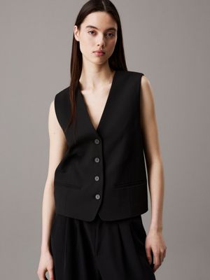 black tailored waistcoat for women calvin klein jeans