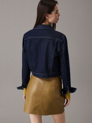 denim cropped 90's spijkerjas voor dames - calvin klein jeans