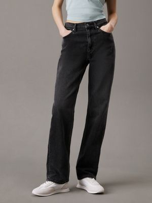 denim high rise straight jeans for women calvin klein jeans