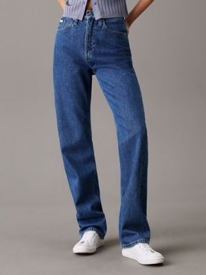 denim high rise straight jeans for women calvin klein jeans