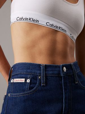 denim rinse high rise straight jeans for women calvin klein jeans