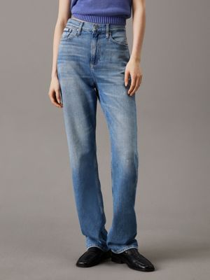 denim high rise straight jeans for women calvin klein jeans