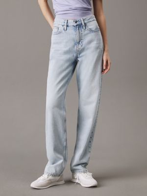 denim high rise straight jeans for women calvin klein jeans