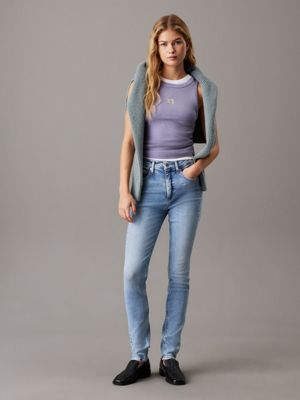 denim light high rise skinny jeans for women calvin klein jeans