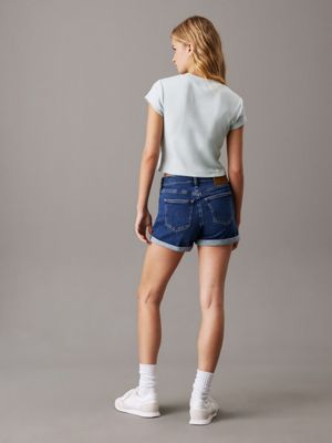 denim dark slim denim shorts for women calvin klein jeans