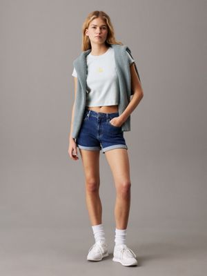 denim dark slim denim shorts for women calvin klein jeans