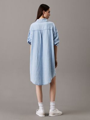 denim light relaxed denim shirt dress for women calvin klein jeans