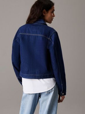 denim rinse short denim jacket for women calvin klein jeans