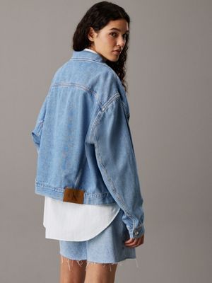 denim light boxy denim jacket for women calvin klein jeans