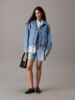 denim light boxy denim jacket for women calvin klein jeans