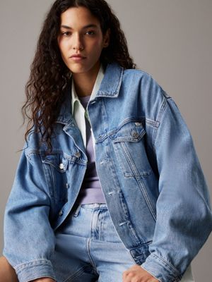 denim boxy denim jacket for women calvin klein jeans