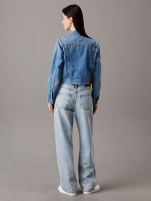 denim light cropped 90's denim jacket for women calvin klein jeans