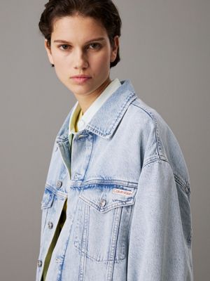 denim light boxy denim jacket for women calvin klein jeans