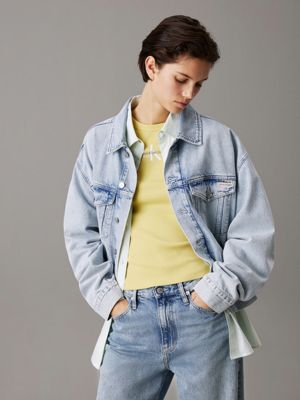 denim boxy denim jacket for women calvin klein jeans