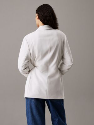 chalk soft twill tie back blazer for women calvin klein jeans