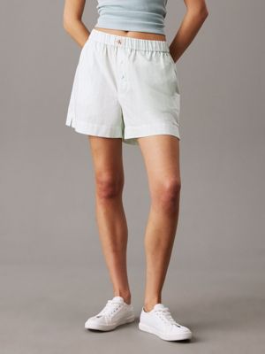 blue cotton poplin boxer shorts for women calvin klein jeans