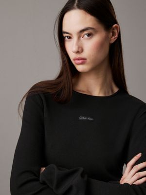 ck black slim stretch knit jumper for women calvin klein jeans