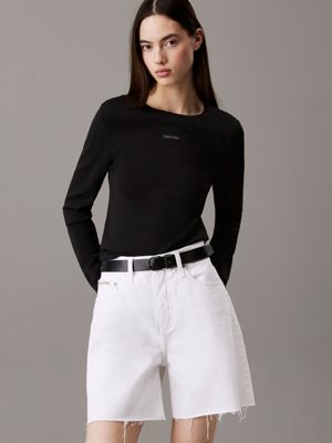 black slim stretch knit jumper for women calvin klein jeans