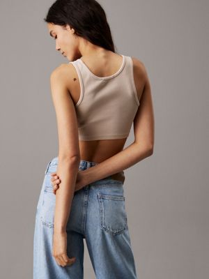 brazilian sand bralette-top aus gerippter baumwolle für damen - calvin klein jeans