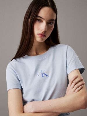 niagara mist slim monogram t-shirt for women calvin klein jeans