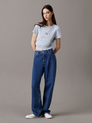 niagara mist slim monogram t-shirt for women calvin klein jeans