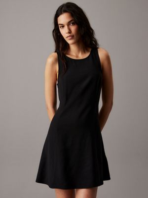 ck black belted a-line mini dress for women calvin klein jeans