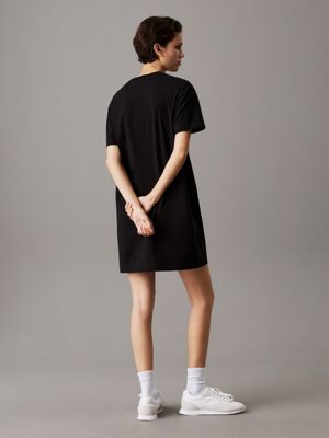 ck black monogram t-shirt dress for women calvin klein jeans