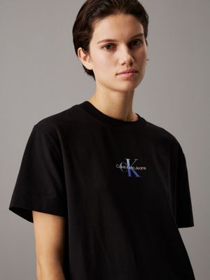 ck black monogram t-shirt dress for women calvin klein jeans