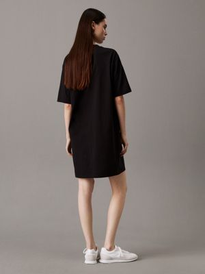 ck black oversized t-shirt dress for women calvin klein jeans