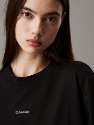 ck black oversized t-shirt dress for women calvin klein jeans