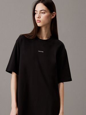 ck black oversized t-shirt dress for women calvin klein jeans