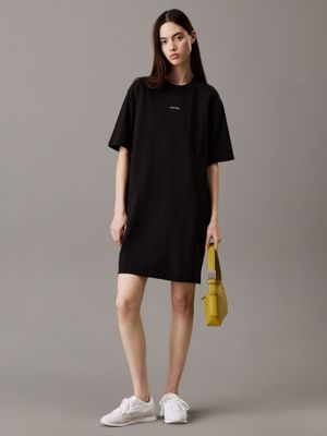 black oversized t-shirt dress for women calvin klein jeans