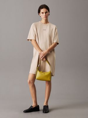 grey oversized t-shirt dress for women calvin klein jeans