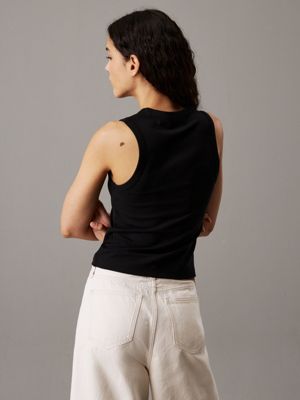 ck black milano jersey tank top for women calvin klein jeans